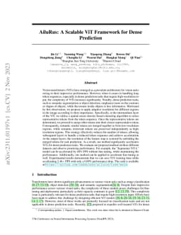 AiluRus: A Scalable ViT Framework for Dense Prediction