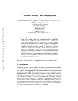 Continual Learning Under Language Shift