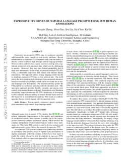 Expressive TTS Driven by Natural Language Prompts Using Few Human
  Annotations