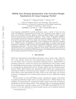 AWEQ: Post-Training Quantization with Activation-Weight Equalization for
  Large Language Models