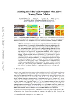 Learning to See Physical Properties with Active Sensing Motor Policies