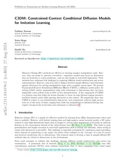 Constrained-Context Conditional Diffusion Models for Imitation Learning