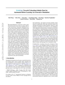 RoboGen: Towards Unleashing Infinite Data for Automated Robot Learning
  via Generative Simulation