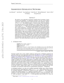 Idempotent Generative Network