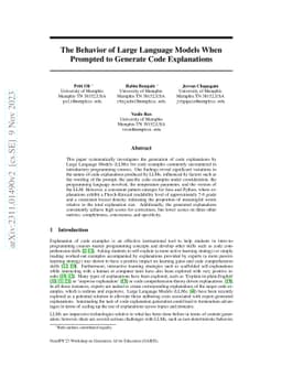 The Behavior of Large Language Models When Prompted to Generate Code
  Explanations