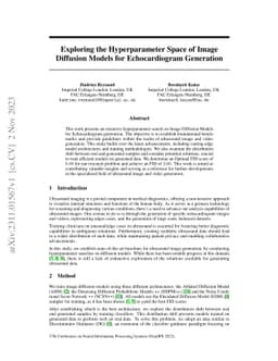 Exploring the Hyperparameter Space of Image Diffusion Models for
  Echocardiogram Generation