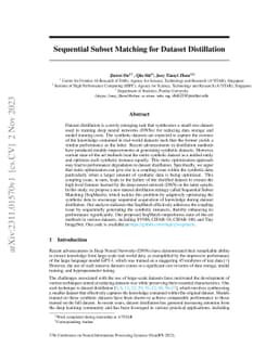 Sequential Subset Matching for Dataset Distillation
