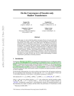 On the Convergence of Encoder-only Shallow Transformers
