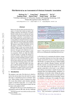 Plot Retrieval as an Assessment of Abstract Semantic Association