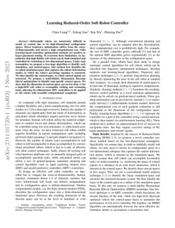 Learning Reduced-Order Soft Robot Controller