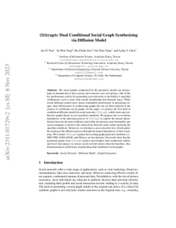 CDGraph: Dual Conditional Social Graph Synthesizing via Diffusion Model