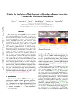 Bridging the Gap between Multi-focus and Multi-modal: A Focused
  Integration Framework for Multi-modal Image Fusion