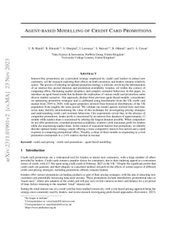 Agent-based Modelling of Credit Card Promotions