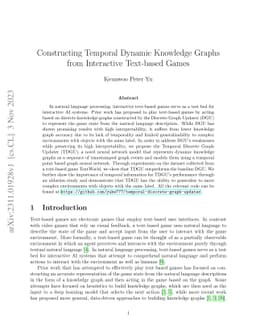 Constructing Temporal Dynamic Knowledge Graphs from Interactive
  Text-based Games