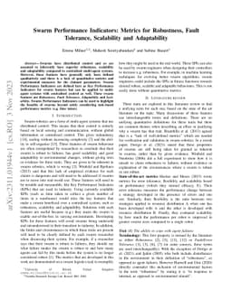 Swarm Performance Indicators: Metrics for Robustness, Fault Tolerance,
  Scalability and Adaptability