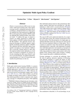 Optimistic Multi-Agent Policy Gradient