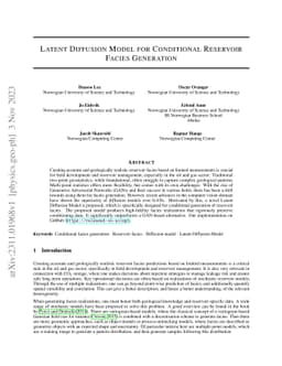 Latent Diffusion Model for Conditional Reservoir Facies Generation