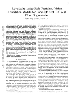 Leveraging Large-Scale Pretrained Vision Foundation Models for
  Label-Efficient 3D Point Cloud Segmentation