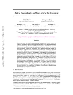 Active Reasoning in an Open-World Environment