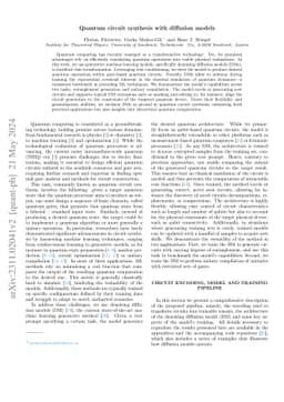 Quantum circuit synthesis with diffusion models
