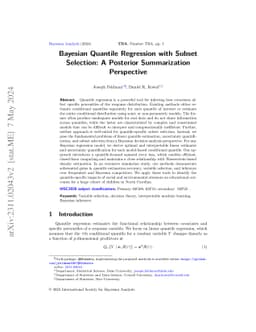 Bayesian Quantile Regression with Subset Selection: A Posterior
  Summarization Perspective
