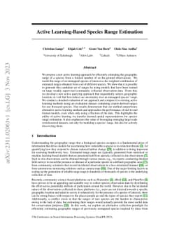 Active Learning-Based Species Range Estimation