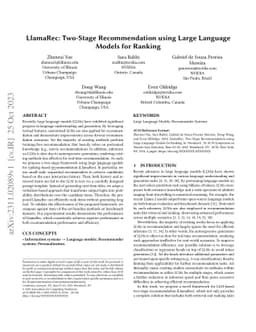 LlamaRec: Two-Stage Recommendation using Large Language Models for
  Ranking