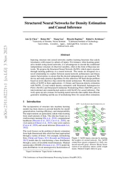Structured Neural Networks for Density Estimation and Causal Inference