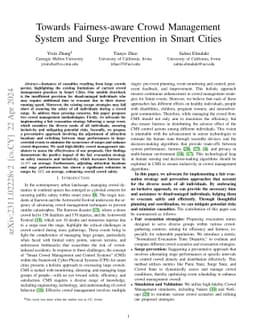 Towards Fairness-aware Crowd Management System and Surge Prevention in
  Smart Cities