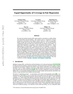 Equal Opportunity of Coverage in Fair Regression