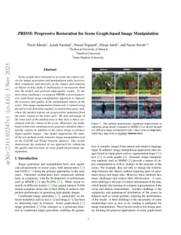 PRISM: Progressive Restoration for Scene Graph-based Image Manipulation