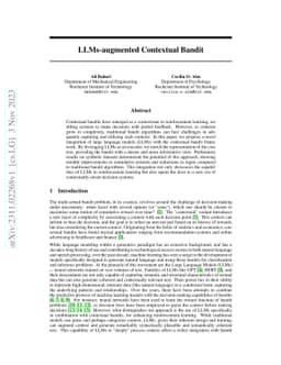 LLMs-augmented Contextual Bandit