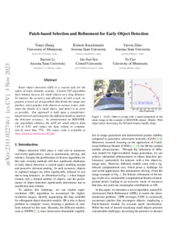 Patch-based Selection and Refinement for Early Object Detection