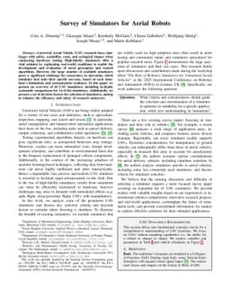 Survey of Simulators for Aerial Robots