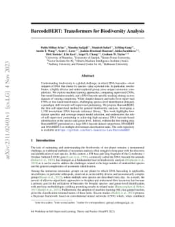 BarcodeBERT: Transformers for Biodiversity Analysis