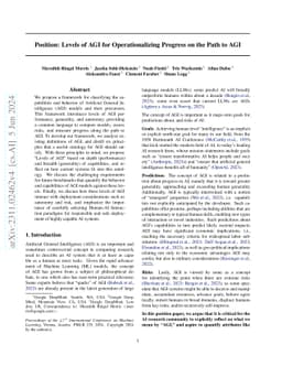 Levels of AGI for Operationalizing Progress on the Path to AGI