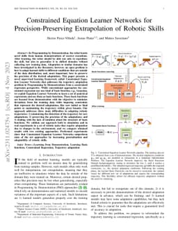 Constrained Equation Learner Networks for Precision-Preserving
  Extrapolation of Robotic Skills