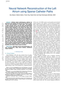 Neural Network Reconstruction of the Left Atrium using Sparse Catheter
  Paths