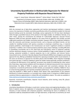 Uncertainty Quantification in Multivariable Regression for Material
  Property Prediction with Bayesian Neural Networks