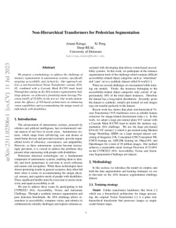 Non-Hierarchical Transformers for Pedestrian Segmentation