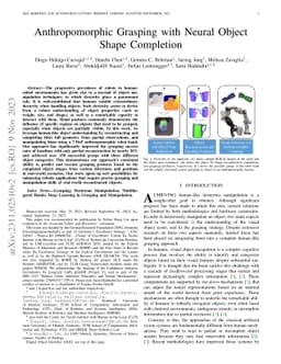 Anthropomorphic Grasping with Neural Object Shape Completion