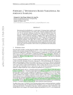 Forward $χ^2$ Divergence Based Variational Importance Sampling