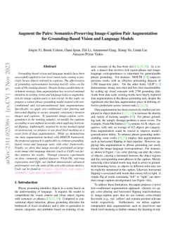 Augment the Pairs: Semantics-Preserving Image-Caption Pair Augmentation
  for Grounding-Based Vision and Language Models
