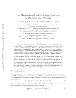 Fast Minimization of Expected Logarithmic Loss via Stochastic Dual
  Averaging
