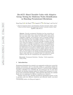 RecAGT: Shard Testable Codes with Adaptive Group Testing for Malicious
  Nodes Identification in Sharding Permissioned Blockchain