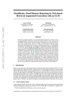 FloodBrain: Flood Disaster Reporting by Web-based Retrieval Augmented
  Generation with an LLM