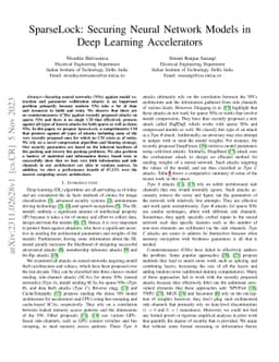 SparseLock: Securing Neural Network Models in Deep Learning Accelerators
