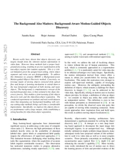 The Background Also Matters: Background-Aware Motion-Guided Objects
  Discovery