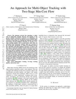 An Approach for Multi-Object Tracking with Two-Stage Min-Cost Flow