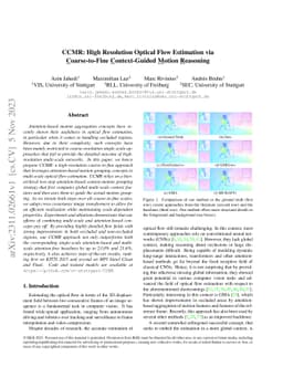CCMR: High Resolution Optical Flow Estimation via Coarse-to-Fine
  Context-Guided Motion Reasoning